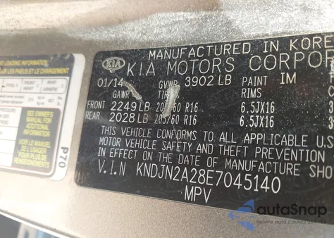 2014 Kia Soul from USA, damaged, VIN KNDJN2A28E7045140